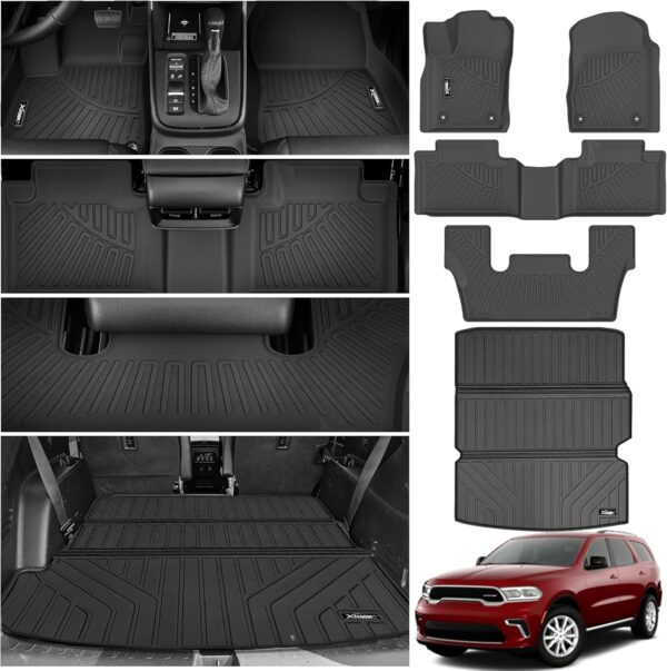 Durable Floor Mats for Dodge Durango 2016-2024, 6 Seats