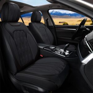 Coverado Black Nappa Leather Seat Covers Universal Fit