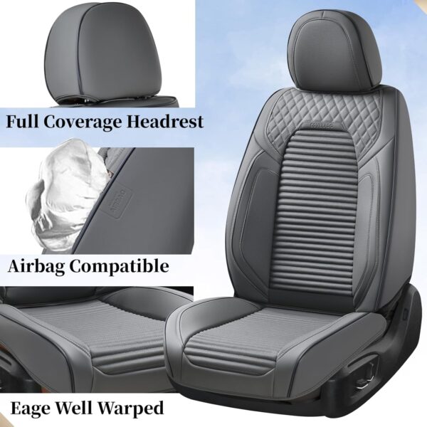 Coverado Gray Leather Seat Covers for Cars SUVs Trucks