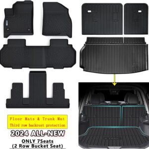 Chevy Traverse 2024 Custom All Weather Floor Mats, 7 Seats