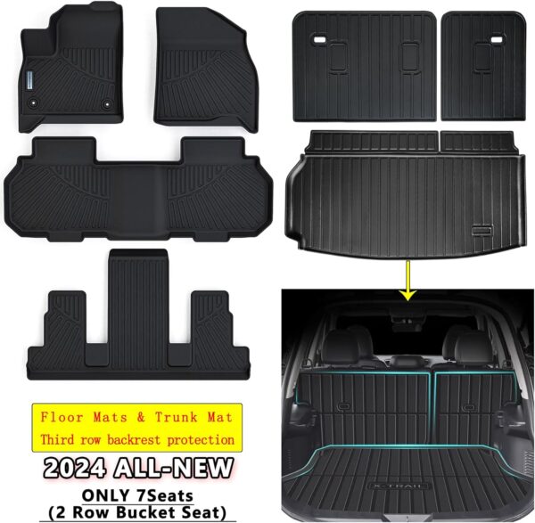 Chevy Traverse 2024 Custom All Weather Floor Mats, 7 Seats