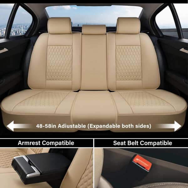 Coverado Beige Nappa Leather Seat Covers Full Set for Cars