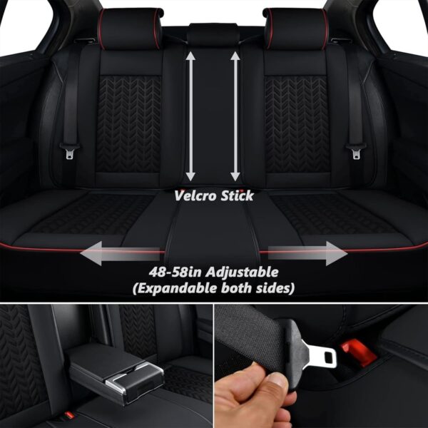 Coverado Black Leather Seat Covers for Cars SUVs Trucks