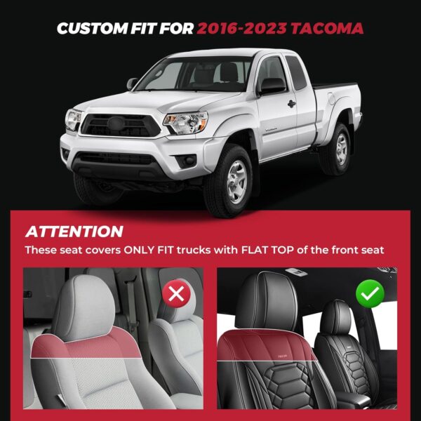 Toyota Tacoma 2016-2023 Custom Fit Seat Covers Black & Grey