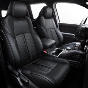 Toyota Tacoma 2024-2025 Custom Fit Leather Seat Covers Black