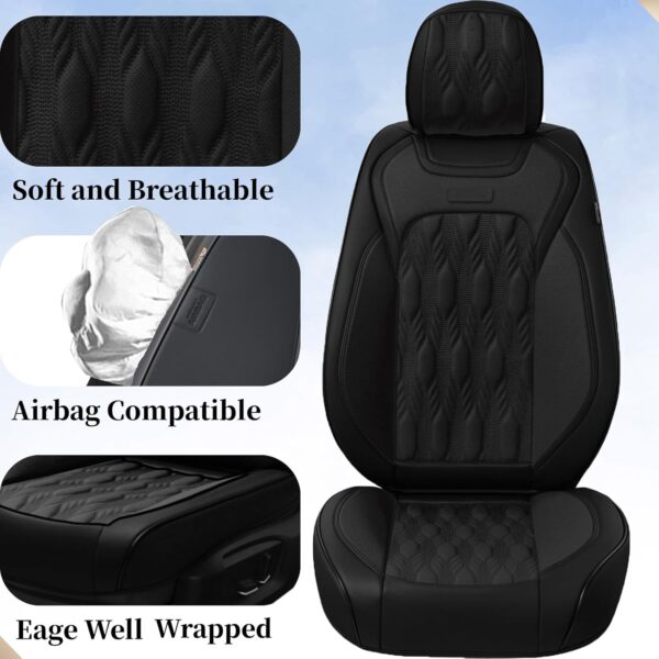 Coverado Black Nappa Leather Seat Covers Universal Fit