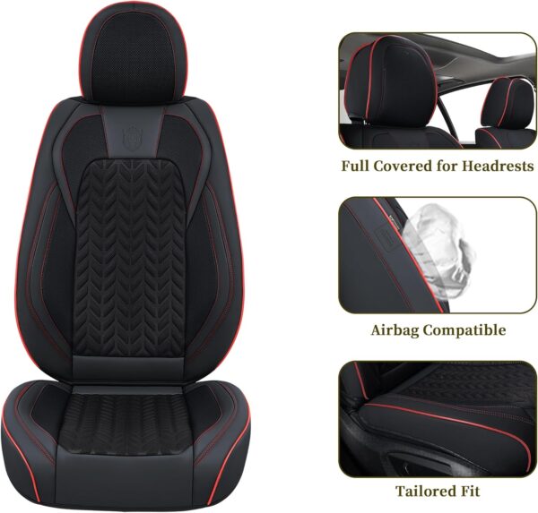 Coverado Black Leather Seat Covers for Cars SUVs Trucks