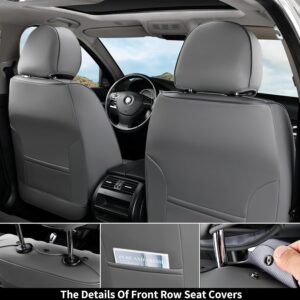 Coverado Gray Nappa Leather Car Seat Covers Full Set