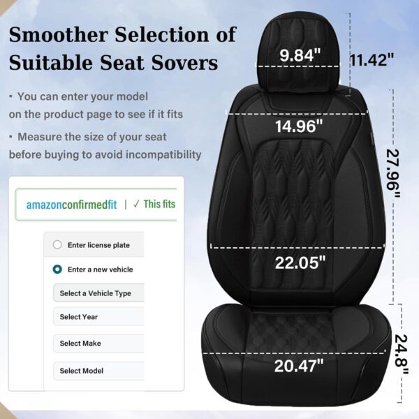 Coverado Black Nappa Leather Seat Covers Universal Fit