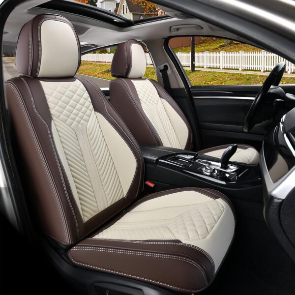 FLORICH Gray&Black Leather Seat Covers for Cars Trucks