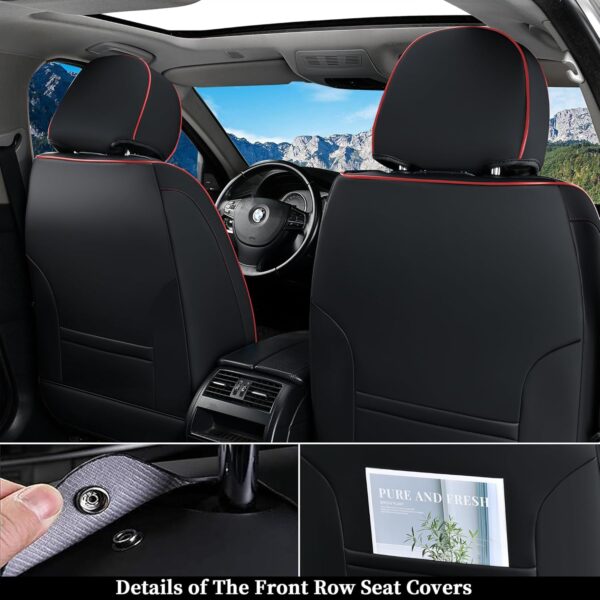 Coverado Black Leather Seat Covers for Cars SUVs Trucks