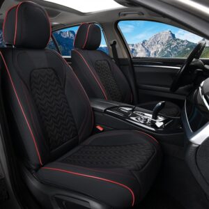 Coverado Black Leather Seat Covers for Cars SUVs Trucks