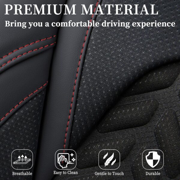 Coverado Black Leather Seat Covers for Cars SUVs Trucks