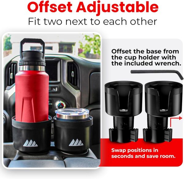Ultimate Car Cup Holder Expander with Adjustable Base