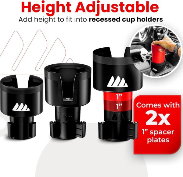 Ultimate Car Cup Holder Expander with Adjustable Base