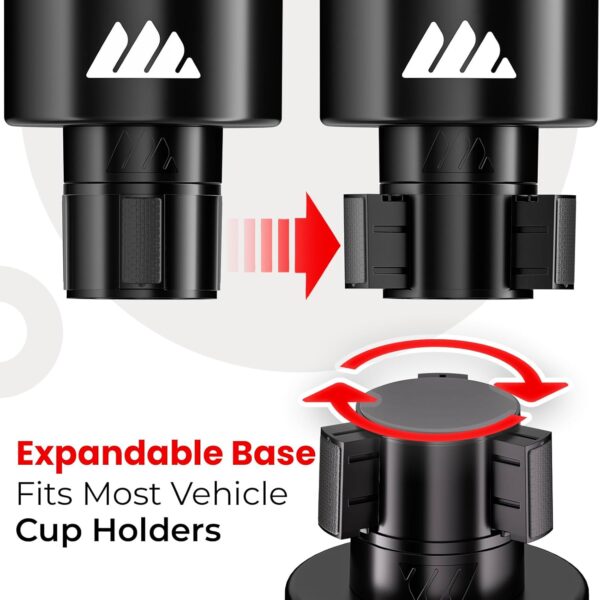 Ultimate Car Cup Holder Expander with Adjustable Base
