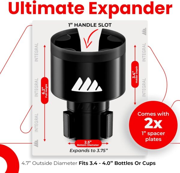 Ultimate Car Cup Holder Expander with Adjustable Base