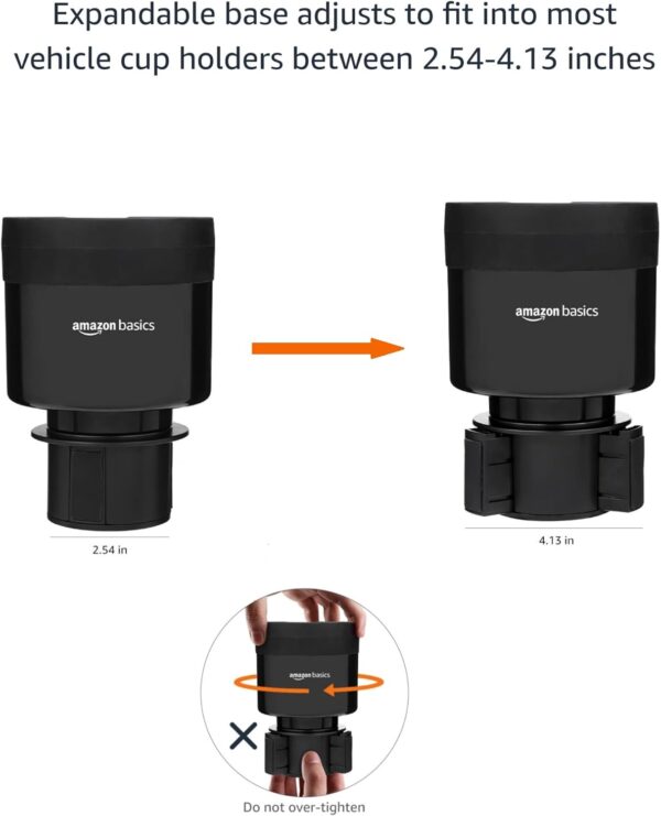 Car Cup Holder Expander for Large Bottles, Adjustable Base