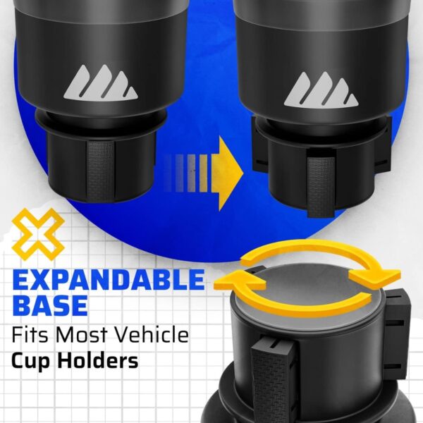 Car Cup Holder Expander for Large Bottles, Adjustable Base