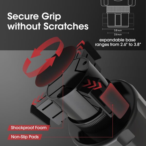 Adjustable Car Cup Holder Expander with Offset Option