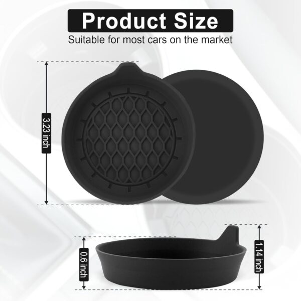 Universal Non-Slip Silicone Car Cup Holder Coasters, 4 Pack