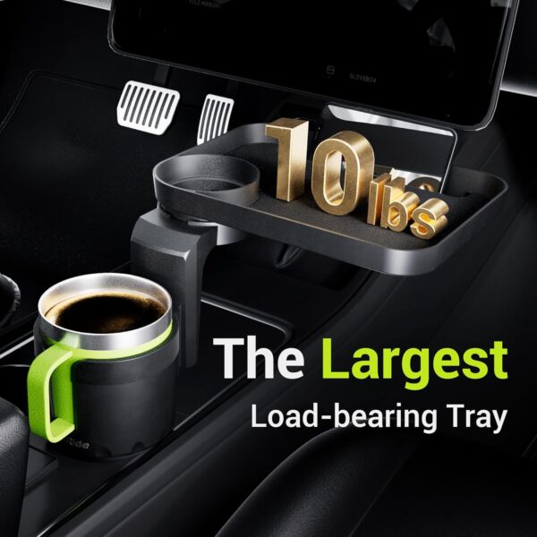 3-in-1 Detachable Car Cup Holder Tray with Solid Base