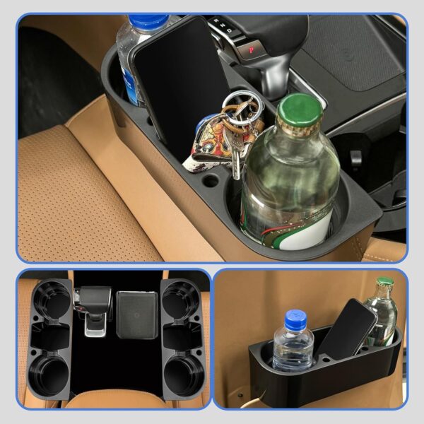 Multifunctional 2PCS Car Cup Holder & Organizer (Black)