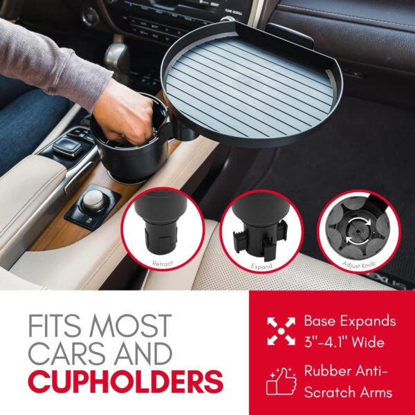 Car Cup Holder Tray & Expander – Meal & Drink Holder