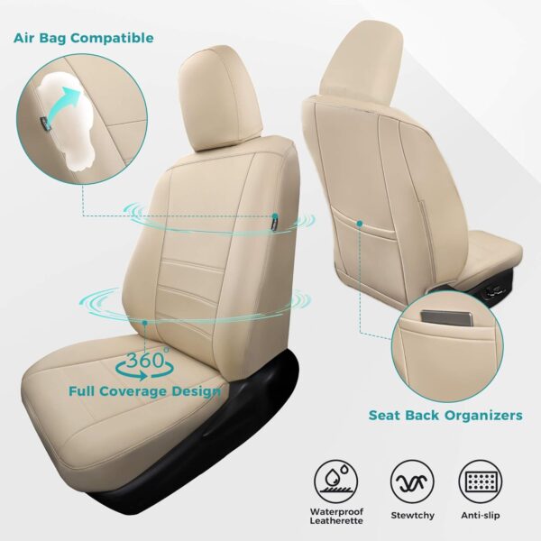 Toyota Camry 2012-2017 Custom Leather Seat Covers Beige