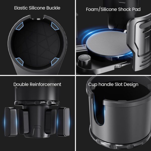 UNIWA 2-in-1 Car Cup Holder Expander & Adapter