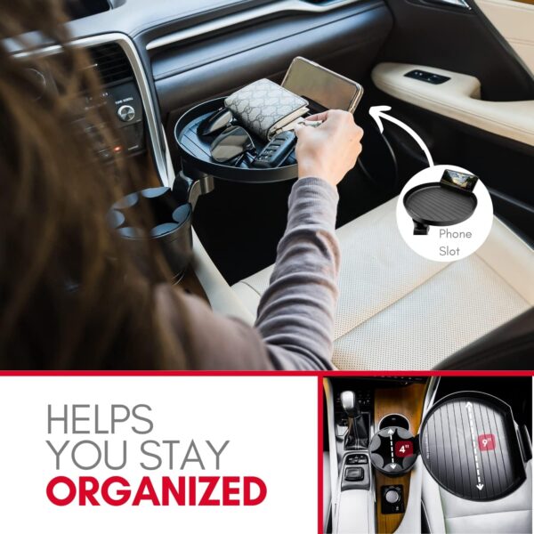 Car Cup Holder Tray & Expander – Meal & Drink Holder