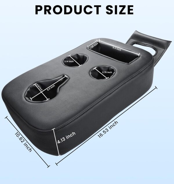 PU Leather Car Cup Holder Expander Tray for All Vehicles