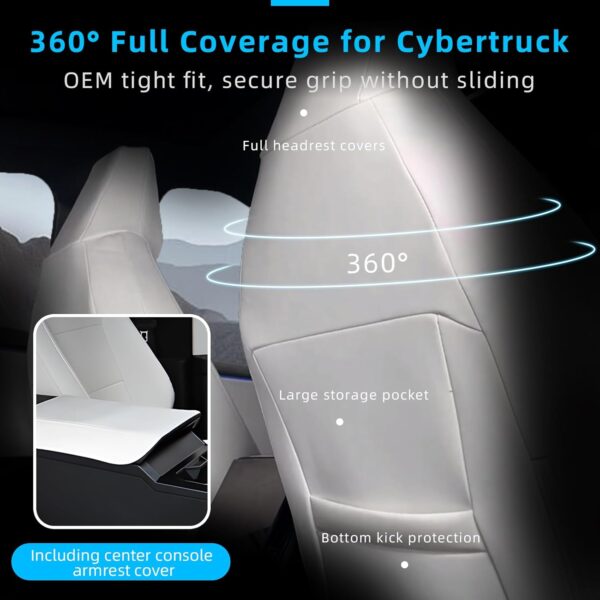 Tesla Cybertruck 2024 Full Set White Seat Covers