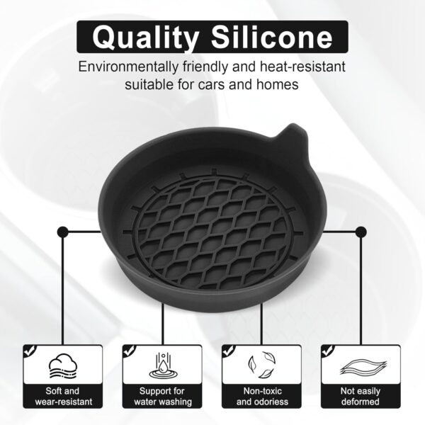 Universal Non-Slip Silicone Car Cup Holder Coasters, 4 Pack