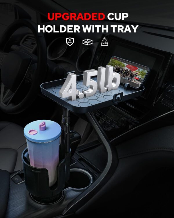 Versatile 2-in-1 Cup Holder & Food Tray for Car Travel