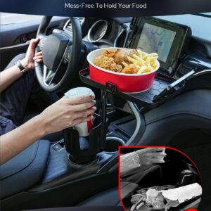 Versatile 2-in-1 Cup Holder & Food Tray for Car Travel