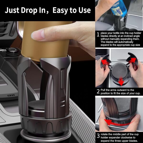 Automatic Car Cup Holder Expander for Large Bottles