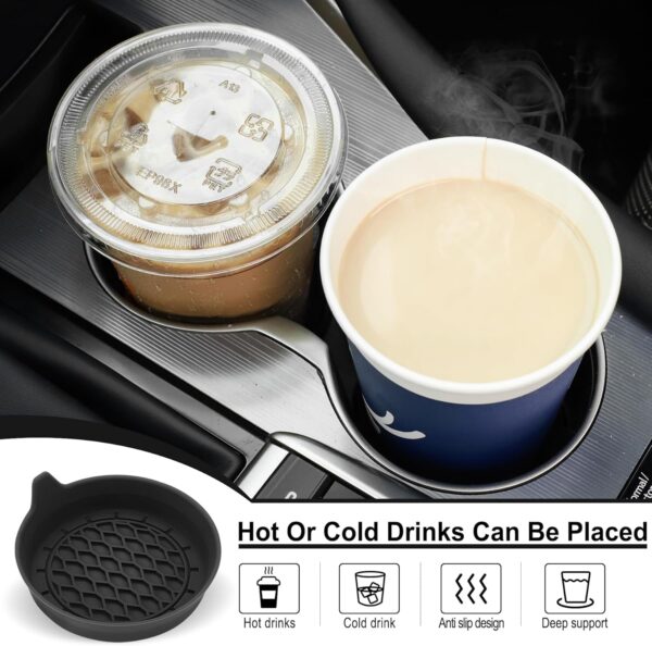 Universal Non-Slip Silicone Car Cup Holder Coasters, 4 Pack