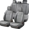Coverado Gray Nappa Leather Car Seat Covers Full Set