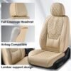 Coverado Beige Nappa Leather Seat Covers Full Set for Cars