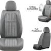 Coverado Gray Nappa Leather Car Seat Covers Full Set