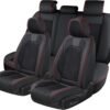 Coverado Black Leather Seat Covers for Cars SUVs Trucks
