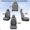 Coverado Gray Leather Seat Covers for Cars SUVs Trucks