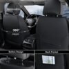 Coverado Black & Blue Leather Seat Covers for Truck Full Set