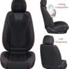 Coverado Black Leather Seat Covers for Cars SUVs Trucks