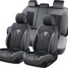 FLORICH Gray&Black Leather Seat Covers for Cars Trucks SUVs