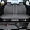 Coverado Gray Nappa Leather Car Seat Covers Full Set