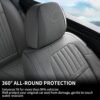 Coverado Gray Nappa Leather Car Seat Covers Full Set