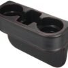 Leather Car Cup Holder & Organizer for Coins, Phone – Black