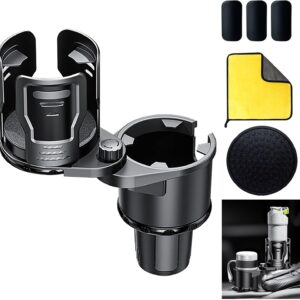 2-in-1 Expandable Car Cup Holder with Locking & Rotation